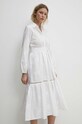 Answear Lab rochie din bumbac sunny.FKK alb WW24