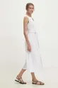 Ľanové šaty Answear Lab biela