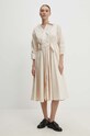 Answear Lab rochie din bumbac 4343.ikk bej WW24