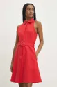 Answear Lab sukienka z lnem czerwony