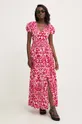 Βαμβακερό φόρεμα Answear Lab ροζ