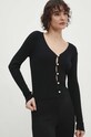 Πλεκτή ζακέτα Answear.LAB μαύρο 81268.fjs