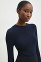 Tričko s dlouhým rukávem Answear.LAB námořnická modř 5068.TKK