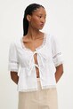Answear Lab bluza din bumbac uni alb LWT.659DIANAWHI.ums