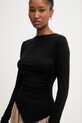Answear.LAB bluzka asymetryczna damska z wiskozy czarny WW25-BDD03P