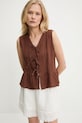 Bavlněná halenka Answear.LAB hnědá G28.4885.tos