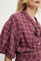 Answear Lab cămașă burgundia 93213.iak