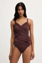 Jednodílné plavky Answear.LAB jemně vyztužené hnědá VW7515.flk