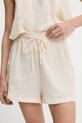 Μπλούζα και βαμβακερή βερμούδα μπεζ N24173.tos