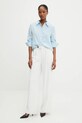 Сорочка з льону Answear.LAB E25.60.FLK блакитний WW25