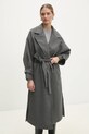 Kabát s vlnou Answear.LAB sng.45.tos šedá WW25