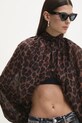 Answear Lab bluza cu mătase maro 56123.FLK