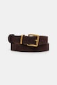 Answear Lab curea de piele piele întoarsă maro 1255.CMS