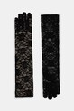 Ръкавици Answear.LAB изчистен черен laceglove.flk