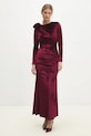 Answear.LAB sukienka welurowa sng.64.tos bordowy WW25