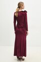 Odzież Answear.LAB sukienka welurowa sng.64.tos bordowy