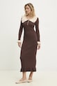Odzież Answear Lab sukienka 1095.ilk brązowy