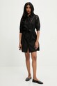 Bavlnené šaty Answear.LAB v3415.short.flk čierna WW25
