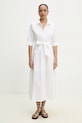 Answear Lab rochie din bumbac BIBA.LONG.UNI.FKK alb WW25