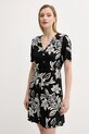 Answear Lab rochie din in mini negru A25.34.FLK