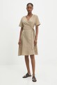 Answear.LAB sukienka lniana W25.25.FLK brązowy WW25