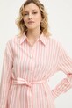 Answear Lab rochie din amestec de mătase roz W25.66.flk