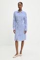 Answear Lab rochie din amestec de mătase W25.66.flk albastru WW25