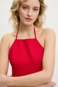 Answear Lab rochie din amestec de in ps9153s.fos rosu