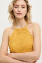 Answear Lab rochie din in ps9127.fos galben