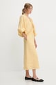 Odzież Answear.LAB sukienka lniana WIL3112.tos żółty
