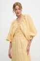 Answear.LAB sukienka lniana WIL3112.tos żółty