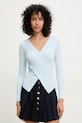 Answear Lab maglione scollo a V blu D0591.FKK