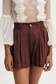 Answear.LAB pantaloncini con lino alta marrone 3156.fos