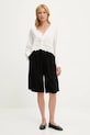 Lněné kraťasy Answear.LAB BS3058.tos černá WW25