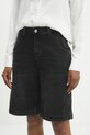 Answear.LAB szorty jeansowe z elastanem czarny HM5330.FLK