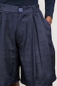 Answear.LAB szorty z lnem LD2700.hak granatowy