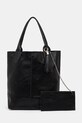 Answear Lab poseta de piele uni negru 100400.hms
