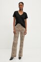 Answear Lab t-shirt lniany E24.73.FLK czarny WW25