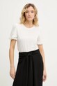 Answear.LAB t-shirt lniany biały W25.69.flk