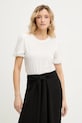 Answear.LAB t-shirt lniany biały W25.69.flk