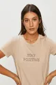 bézs Answear - T-shirt Answear Lab