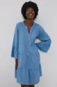 niebieski Answear Lab Sukienka lniana Pure Linen