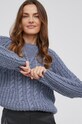 Answear Lab Sweter z domieszką wełny granatowy NT5.1.DA