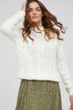 biały Answear Lab Sweter z domieszką wełny Damski