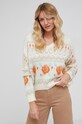 Answear Lab Sweter z domieszką wełny szpic beżowy MC18880.1.AJ