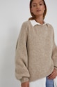 Answear Lab sweter z domieszką wełny beżowy M621005.AJ