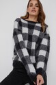 Answear Lab Sweter z domieszką wełny okrągły czarny AT7255.AJ