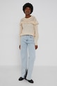 Answear Lab Sweter z domieszką wełny YHC388.AJ beżowy WZ21