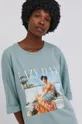 tyrkysová Bavlnené tričko Answear Lab