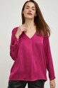 Answear Lab bluzka z jedwabiem różowy G12702.WK